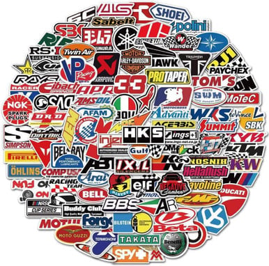 100Pcs Car & Moto Modified Brand Logo Series Sticker Pack Vinyl Stickers for Laptop,Car,Moto,Skateboard,Bike,Luggage Graffiti Decal for Friends,Children,Adults-Waterproof - product photo 2 of 5