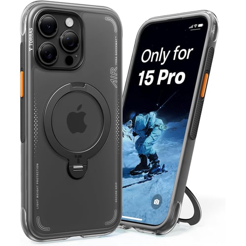 TORRAS Ostand Q3 Air iPhone 15 Pro case in Glacier Sprint colorway