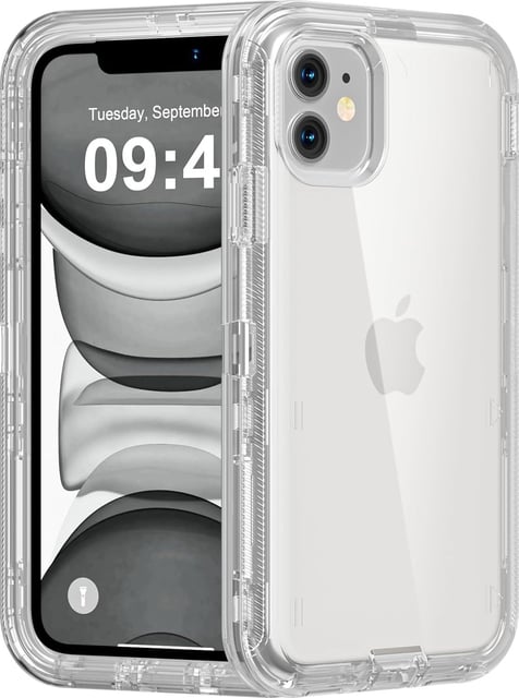 Follaroma for iPhone 11 Case, Heavy Duty Shockproof Protection Phone Cases, Anti-Drop, Dual Layer Transparent Protective Cover Compatible with iPhone 11, 6.1 inch, Crystal Blue
