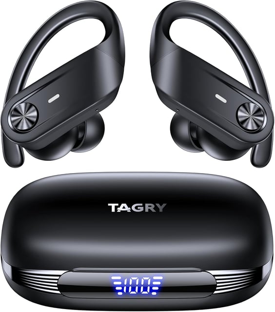 HAOYUYAN Wireless Earbuds, Sports Bluetooth Headphones, 80Hrs Playtime Ear Buds with LED Power Display, Noise Canceling Headset, IPX7 Waterproof Earphones for Workout/Running(Black) - product photo 3 of 5