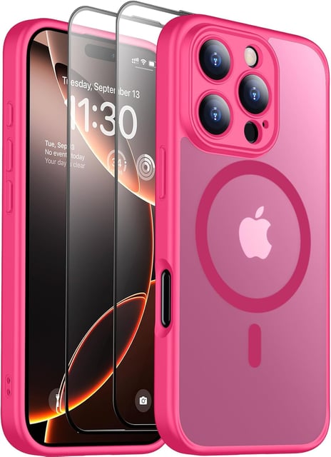 SPIDERCASE Magnetic for iPhone Air Case, Translucent Matte Case with 2PCS Tempered Glass Screen Protector Anti-Scratch Anti-Fingeprint Slim Phone Case for iPhone 17 Air 6.5'',Antique White - product photo 2 of 5