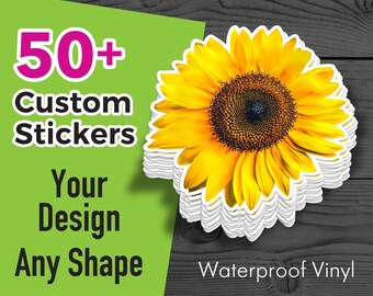 Custom Stickers Bulk | Upload Your Logo | 25-1000 | Sizes 2 inch to 12 inches | Waterproof Sticker Personalized | Decals for Water Bottle Laptop Car Truck Kids Students or Business Logo - product photo 4 of 5