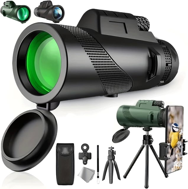 Stscope360 Monocular, 2025 Upgraded Stethoscope 360 Monocular Scope Set for Adults Long Range, High-Definition Flash Telescope, for Bird Watching Camping Travelling Concert (Black 80x100) - product photo 3 of 5