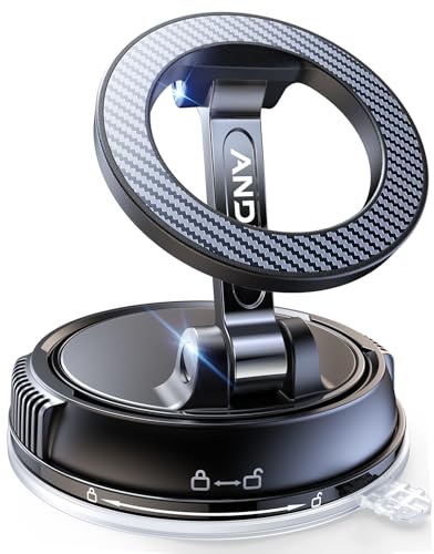ANDERY Car Phone Holder for Magsafe [78+LBS Strongest Suction & 2400gf Magnetic] 360° Adjustable Car Phone Mount, Phone Holders for Your Car for iPhone 17-12 Pro Max Plus Air, Carbon Fiber
