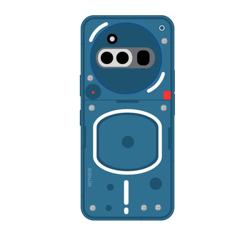 Nothing Phone 4A in pink colorway, rear view showing Glyph Bar