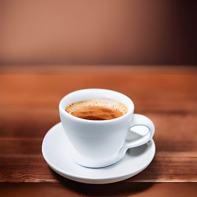 A cup of coffee sitting on top of a white saucer