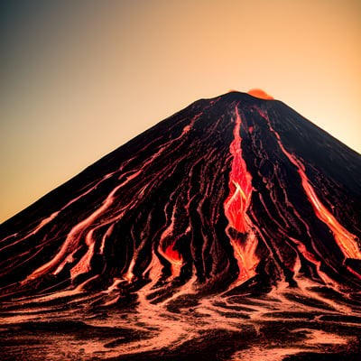 A very large mountain with a very long red line on it's side