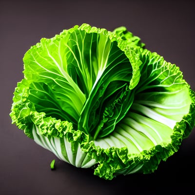 A head of lettuce on a black surface