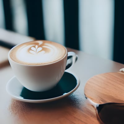 A cappuccino sitting on a saucer on a table