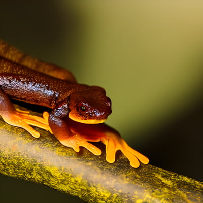 A close up of a frog on a branch