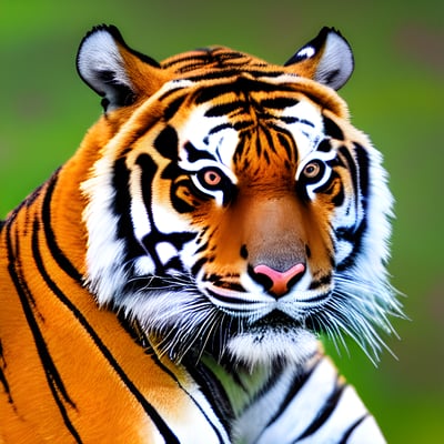 A close up of a tiger with a blurry background