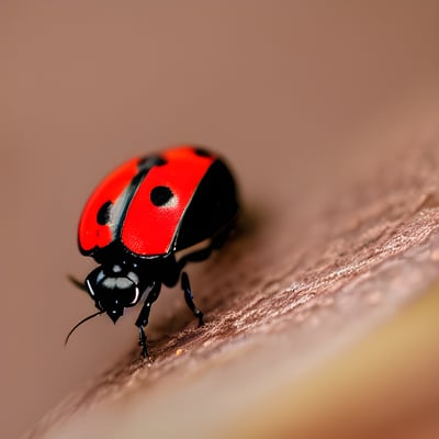 A close up of a lady bug on a surface