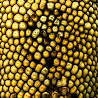 A close up view of a corn cob