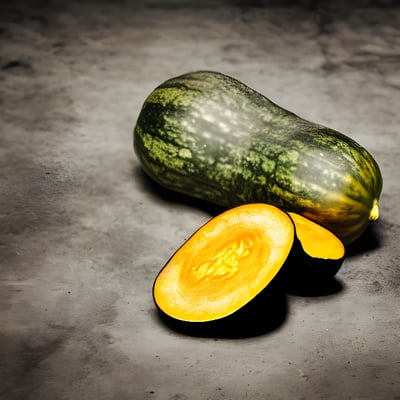 A whole and cut up zucchini sitting on the ground