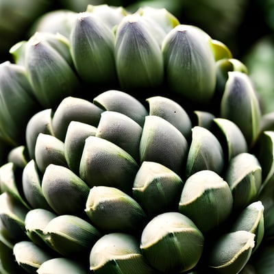 A close up view of an artichoke