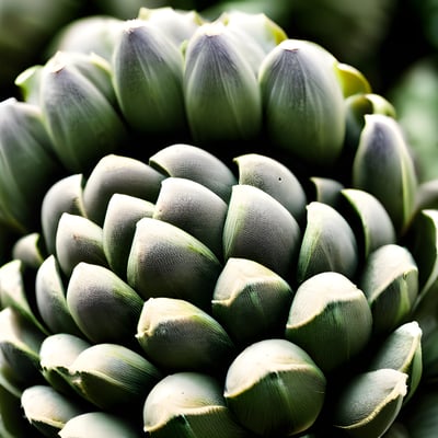 A close up view of an artichoke