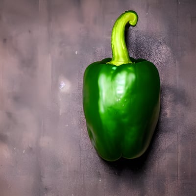 A green pepper sitting on top of a table