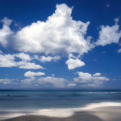 A view of the ocean from the beach