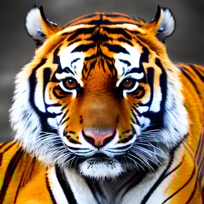 A close up of a tiger looking at the camera