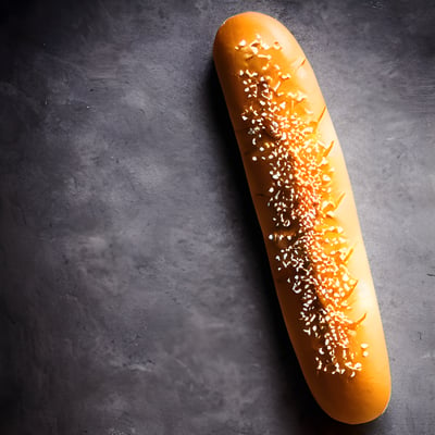 A hot dog bun with sprinkles on it