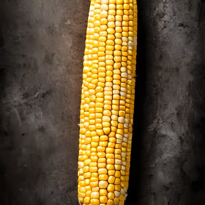 A corn on the cob on a table