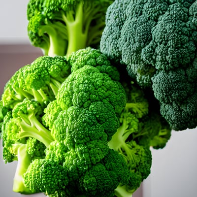 A bunch of broccoli sitting on top of a table