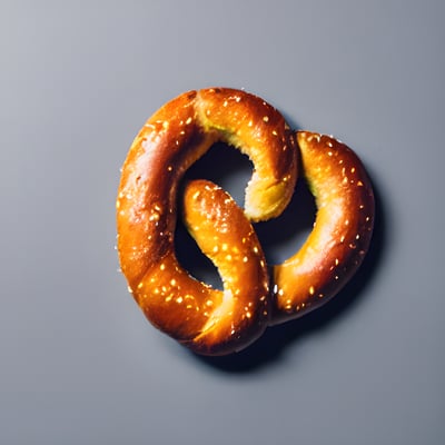 A pair of pretzels sitting on top of a table