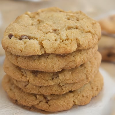 A stack of cookies sitting on top of a table