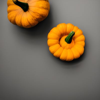 A couple of small pumpkins sitting on top of a table