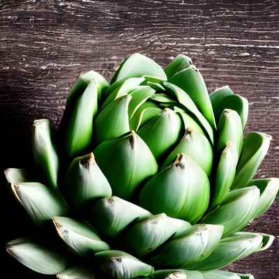 A close up of an artichoke