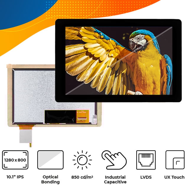 RVT101HVLNWC00-B High brightness IPS 10.1" optical bonding touch screen display