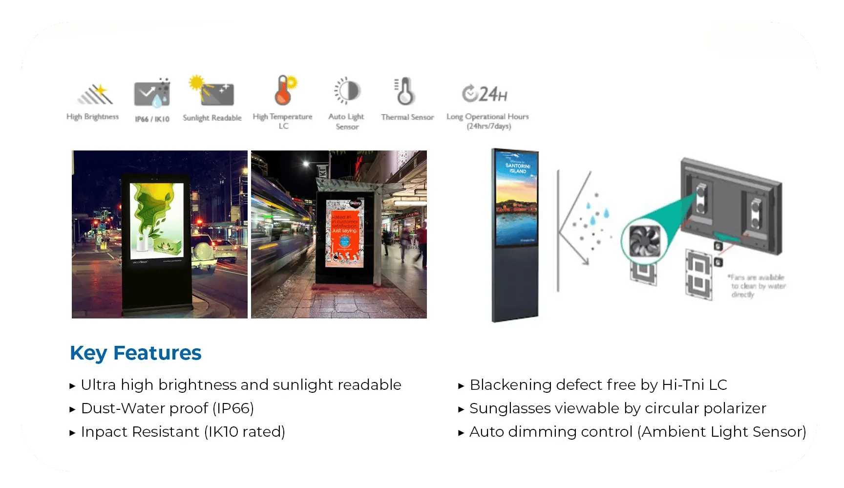 Outdoor LCD Displays – operating and storage temperatures Outdoor LCD Displays – operating and storage temperatures