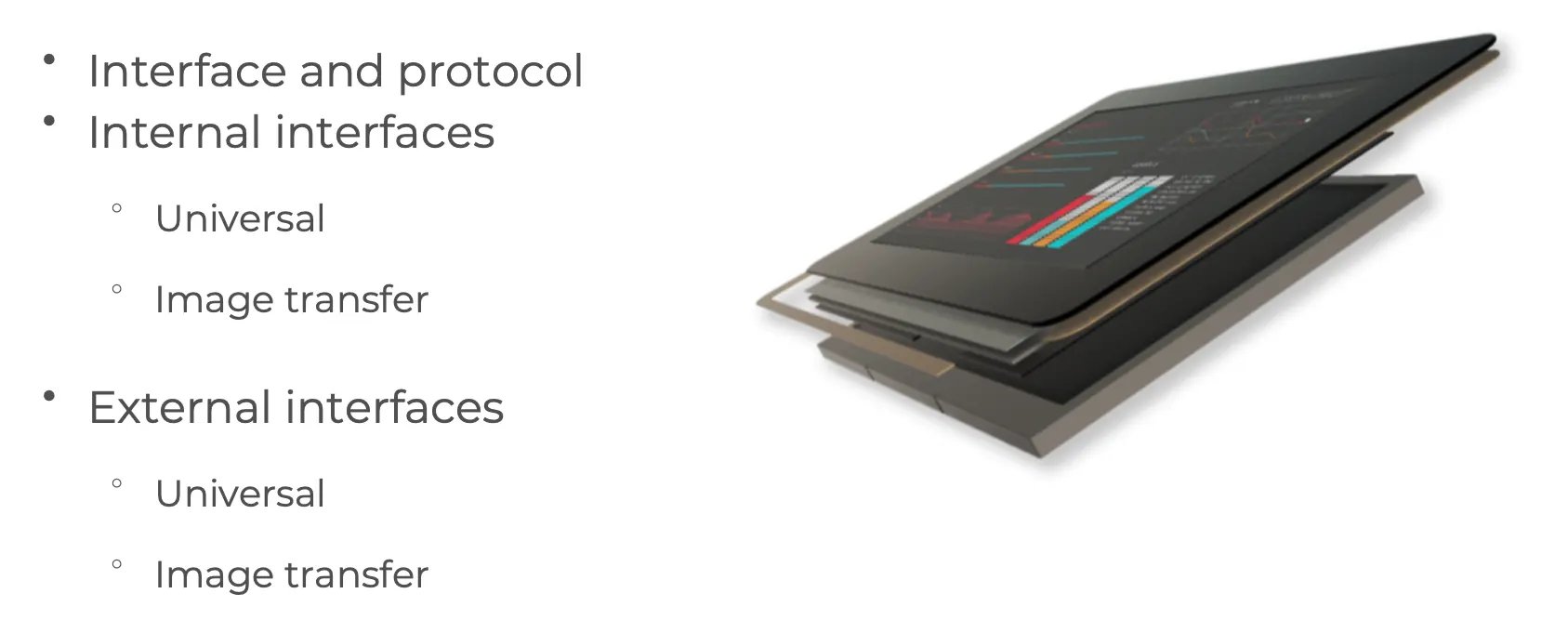 Interfaces in LCD Display modules – SPI, I2C, LVDS, MIPI, VX1, EDP and others. Interfaces in LCD Display modules – SPI, I2C, LVDS, MIPI, VX1, EDP and others.