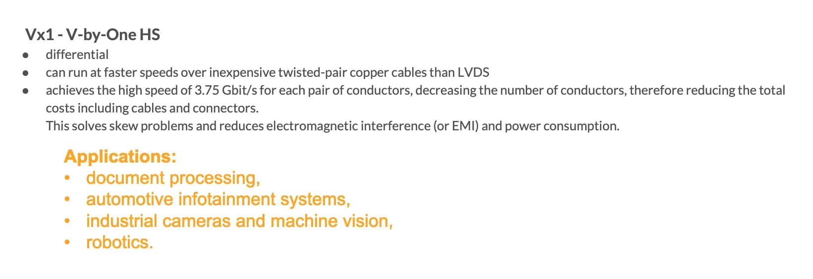 Vx1 image transfer interface Vx1 image transfer interface