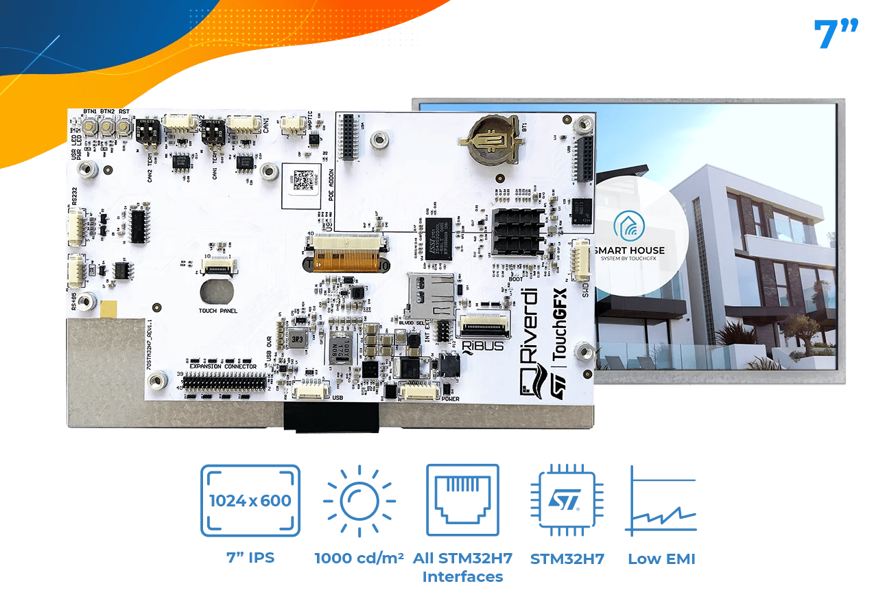 STM32 Embedded Display - 7-inch TFT LCD screen - RVT70HSSNWN00 - Riverdi