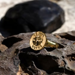 Customized Ancient Hebrew Seal Gold Ring