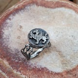 Shirdal Persian Griffin Talisman Ring Silver