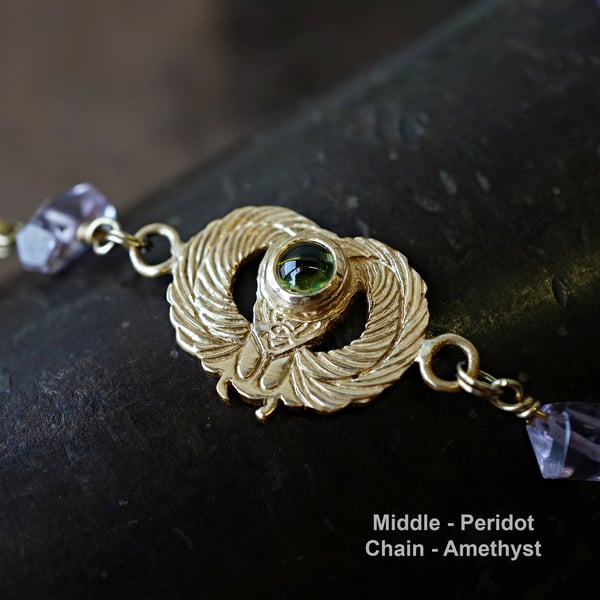 Handwoven Winged Scarab Bracelet Gold