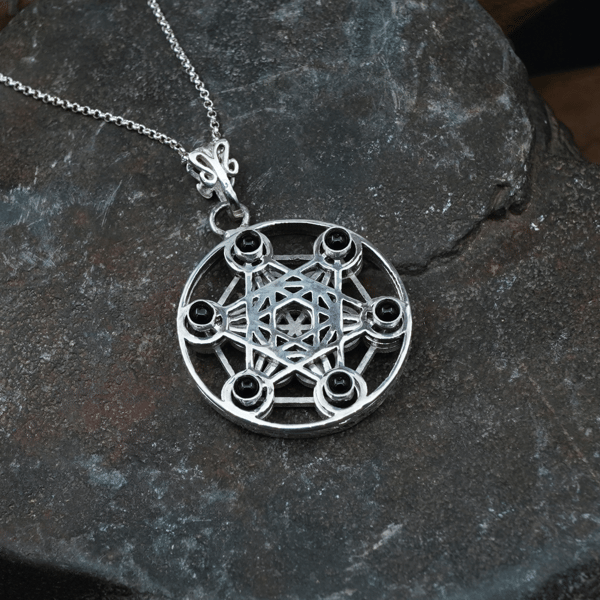 Inlaid Metatron Cube Small Silver