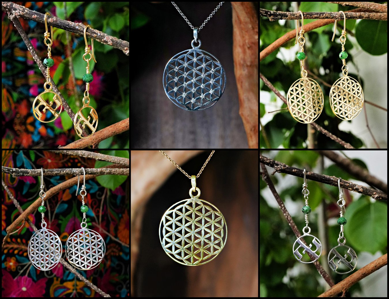 New Small Flower of Life Versions and AHAVA Earrings