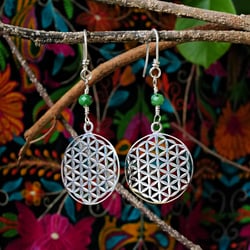 Flower of Life Earrings Small Silver