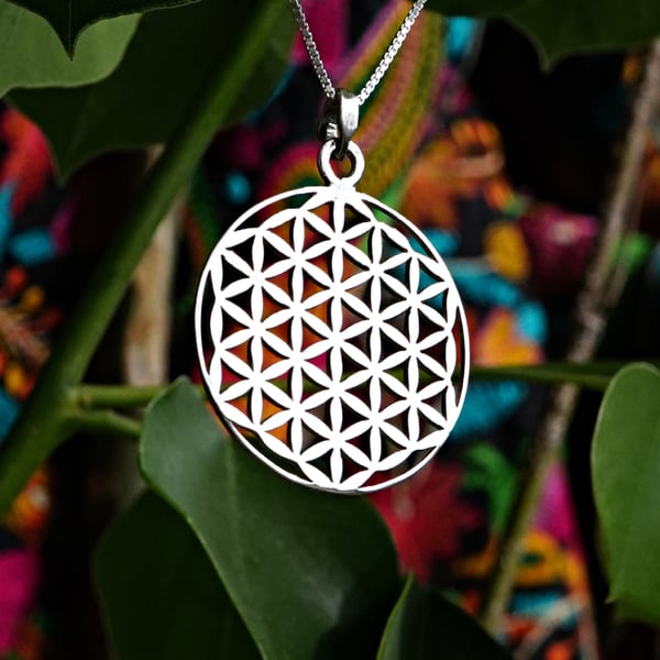 Flower of Life Pendant Small - Silver