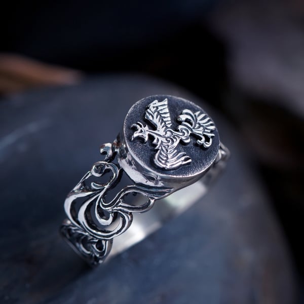 Musashi Samurai Fire Ring Silver
