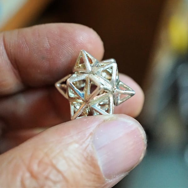 Alchemy/Vector Equilibrium Small Pendant Silver