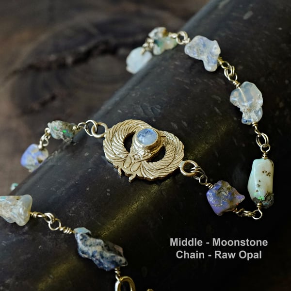 Handwoven Winged Scarab Bracelet Gold