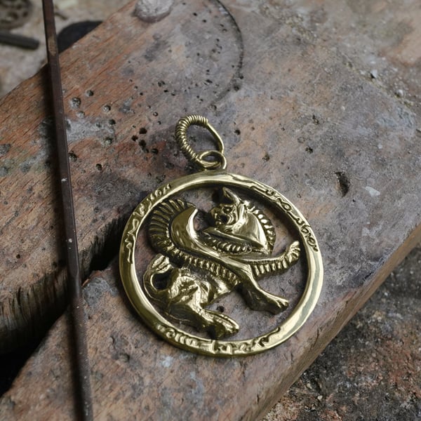 Shirdal Pendant–Persian Griffin Gold