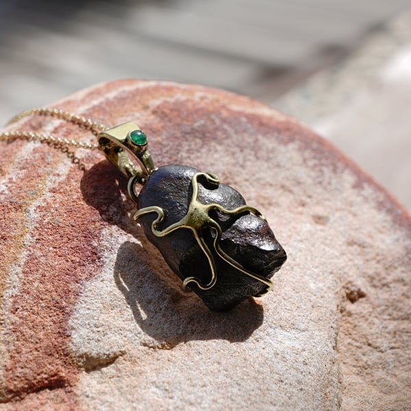 Fallen Star Meteorite Pendant Gold