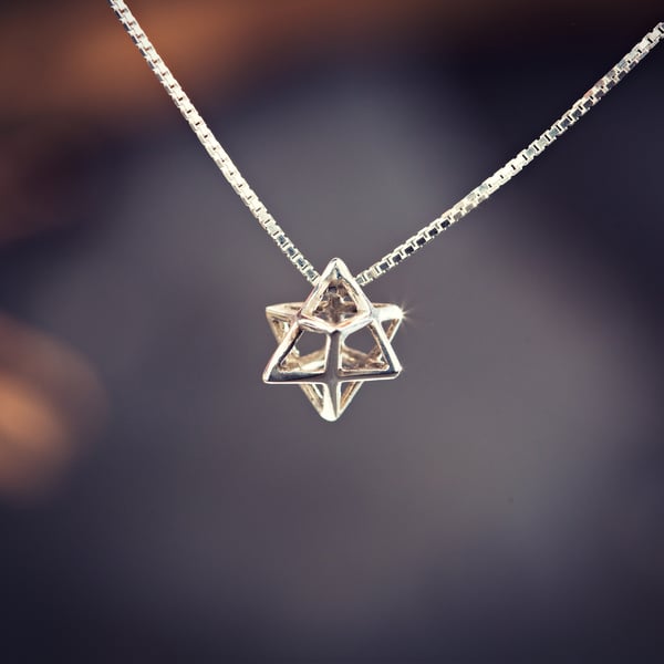 Pendiente Merkaba pequeño plata