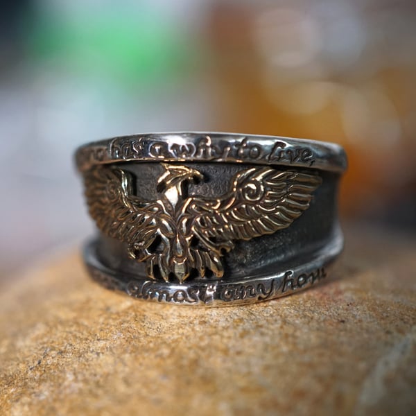 Phoenix Ring Silver and Gold
