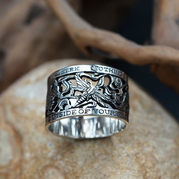 Samurai Dragonfly Ring Silver
